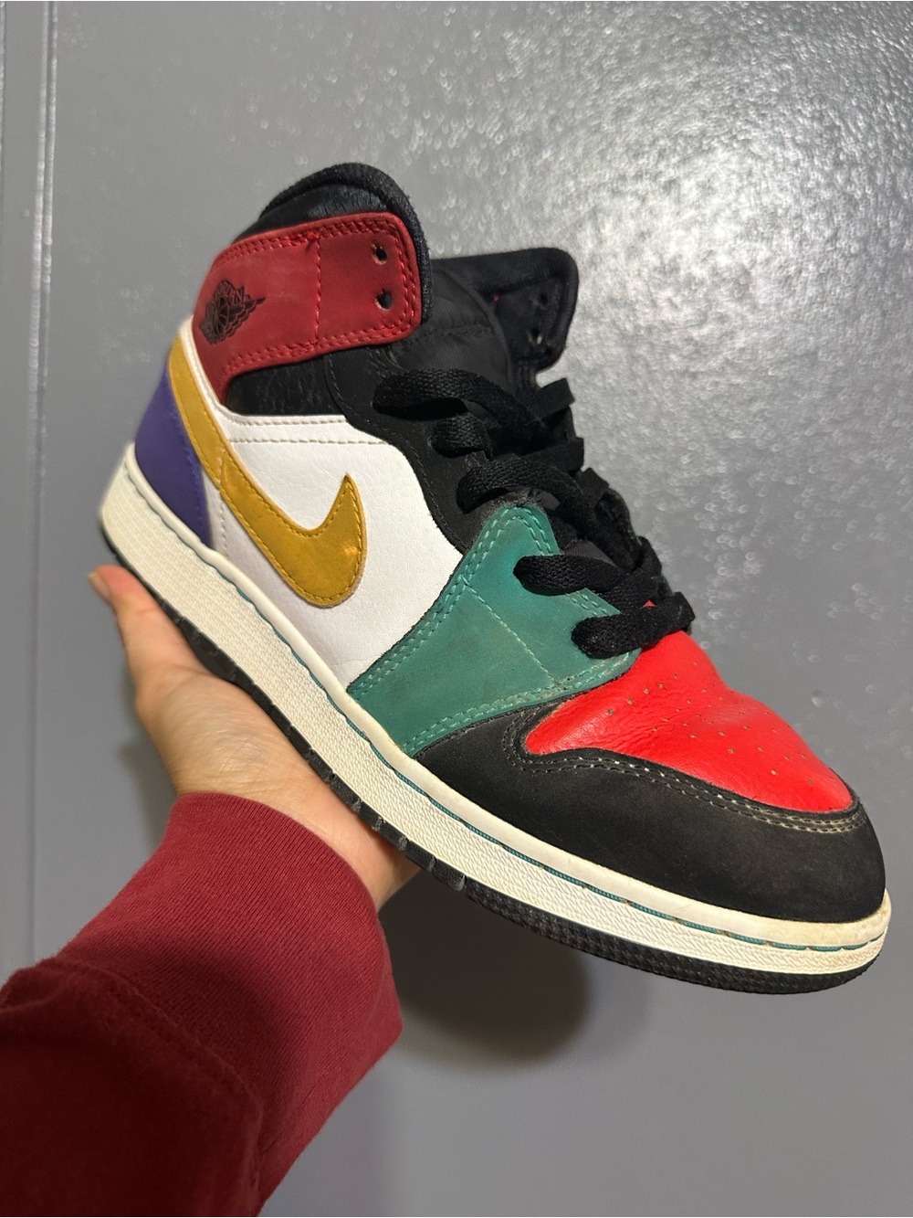 Jordan Kids Colorblock High-Top Sneaker - Red/Green/Gold/Purple/Black/White